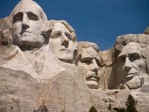 A view of the presidents on Mt Rushmore.