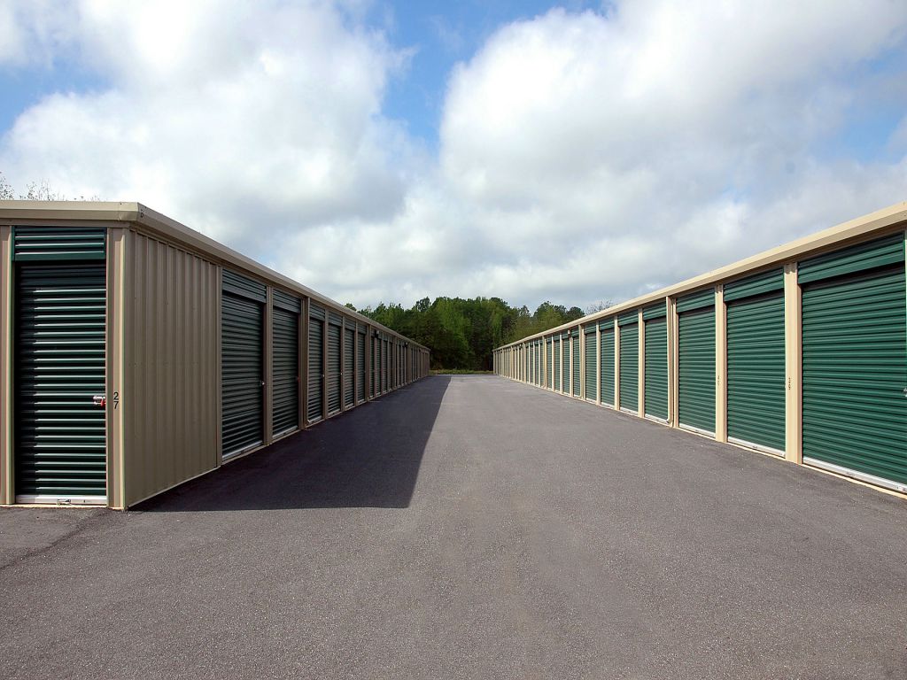 A row of units in a storage facility, representing the best storage for your valuables.