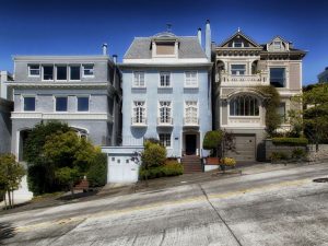 A row of San Francisco-style houses.