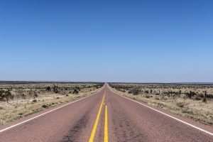 empty highway in the desert