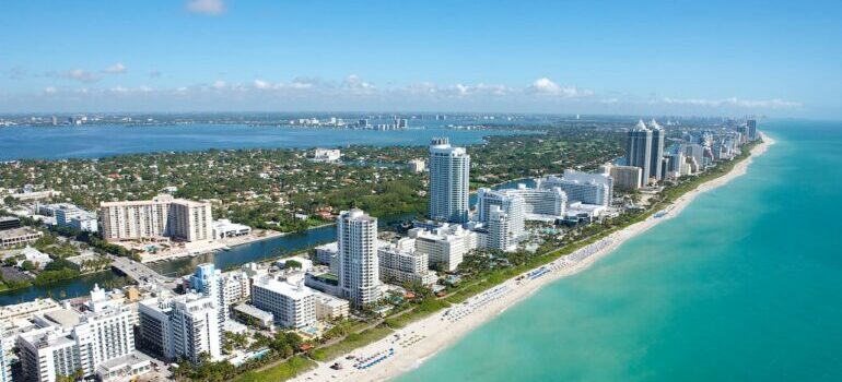 Landscape of Miami Beach.