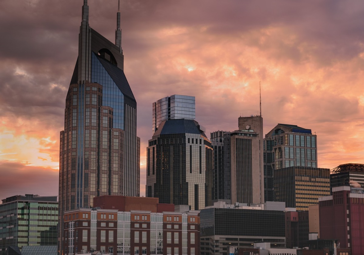 A view of buildings in Nashville.