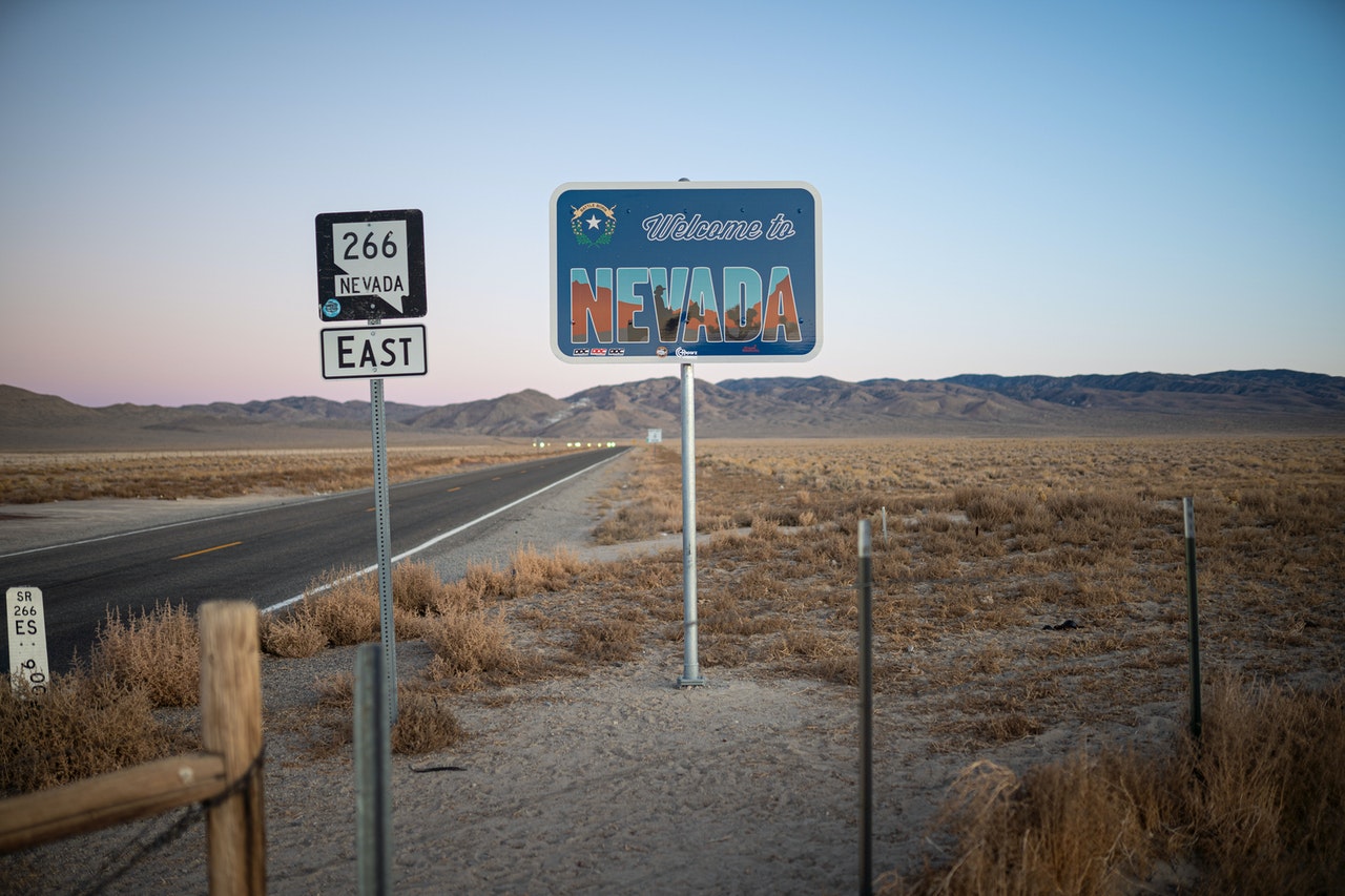 Nevada signage on the road