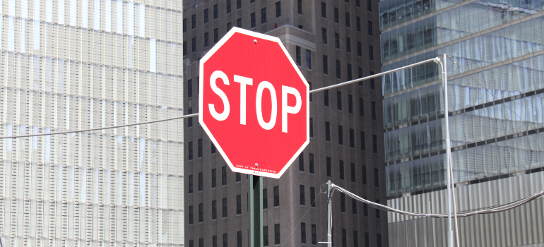 A stop sign in the street.