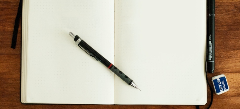 A photo of a notebook