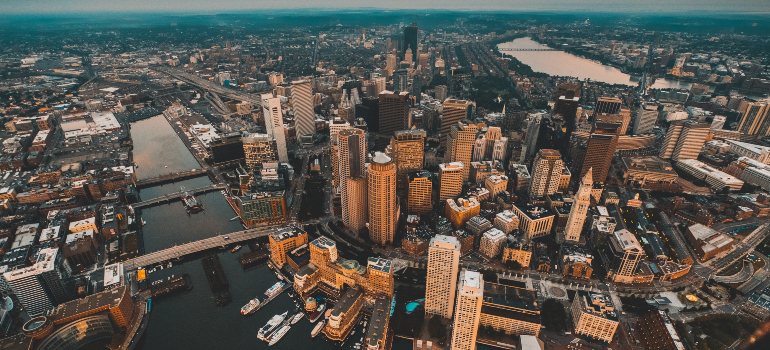 Aerial photo of Boston.