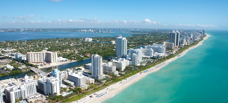 Waterfront aerial photo of Miami.
